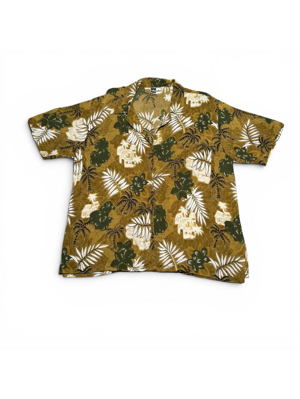 Vintage hokuspokus Rayon Hawaiian Shirt with Tropical Print M